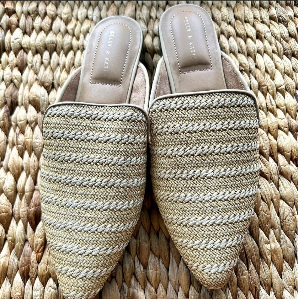 Kelly & Katie Tan Woven Mules